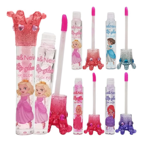 4 Lip Gloss 24k Gold Espelhado Ln02434 Lua E Neve Atacado
