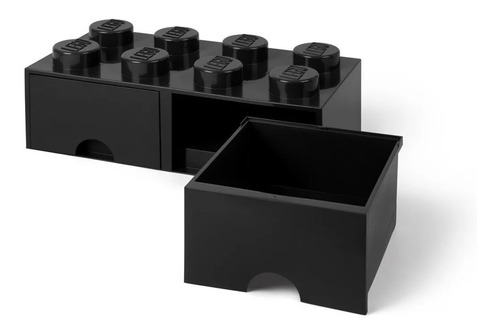 Lego Bloque Apilable Canasto 2 Cajones Brick Drawer 8 Color Black