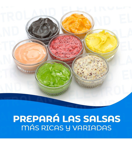 Imagen 8 de 10 de Licuadora Mixer Batidora Minipimer De Mano Con Accesorios