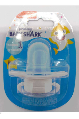 Chupeta N.1 Branca De 0 A 6m Com Protetor Baby Shark Babygo