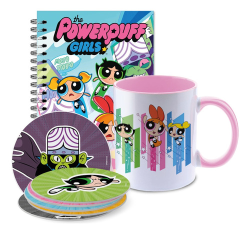 Pack Chicas Superpoderosas - Cuaderno, Posavasos Y Taza