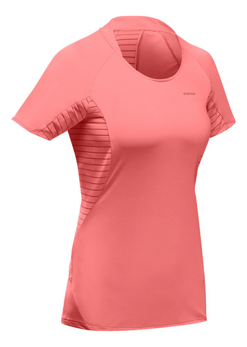 Playera De Senderismo Rosa Rayas Para Mujer Mh500 Quechua