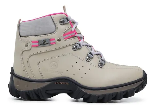 Bota Original Caterpillar Feminina Confortável Couro Legitimo palmilha a  Gel Rosa Impermeável.