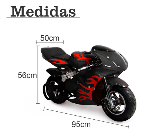 Mini Moto Infantil Preta A Gasolina 49 Cc Cilindradas 49cc