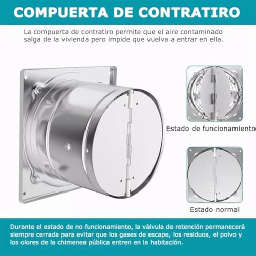 Extractor De Aire Cocina De 6 Pulgadas, Potente Ventilador