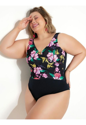 Maiô Praia E Piscina Decote Transpassado Plus Size Feminino