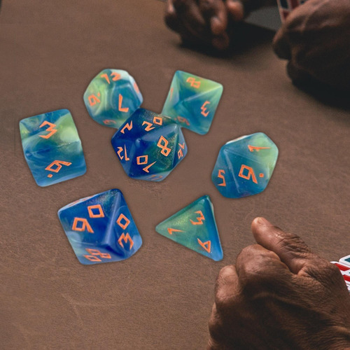 Juego De Dados Poliédricos D20 D12 D10 D8 D6 D4, 7 Piezas