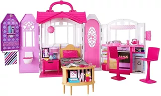 Casita Muñecas Con Muebles Barbie Casa Vacaciones Portátil