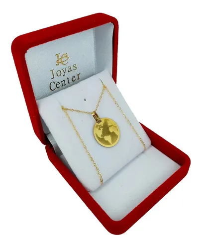 Conjunto Oro 18k Cadena Singapur + Dije Mundo