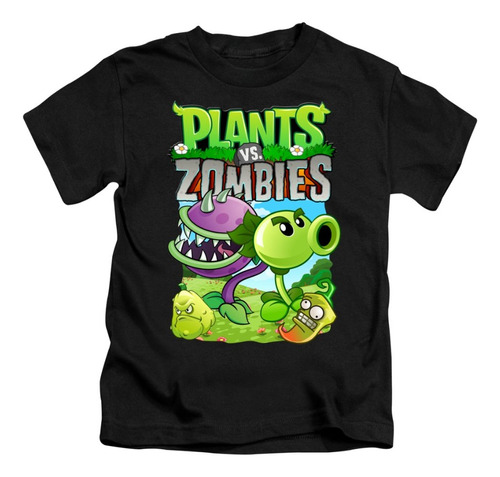 Polera Unisex Infantil Plants Vs Zombies Carnivora Estampado