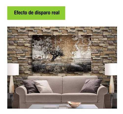 Imagen 5 de 9 de Papel Pintado De Piedra Losa Autoadherente Pared De Ladrillo