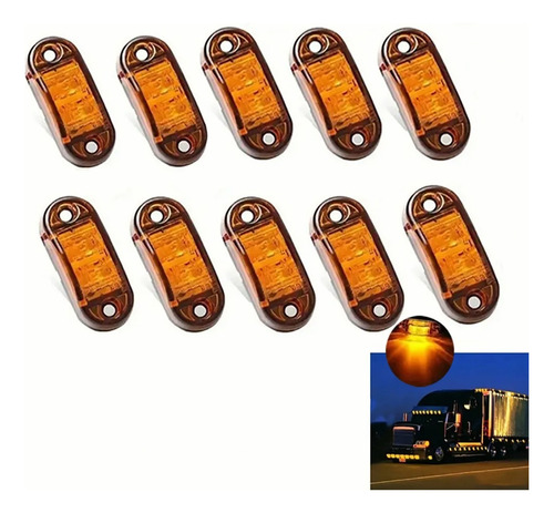 10pcs Lateral Luz Led Luz De Marcador 12v Indicadora Ámbar