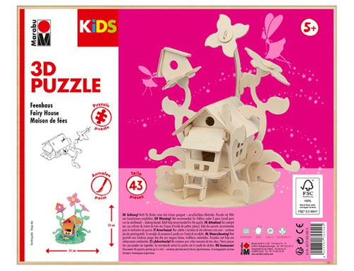 Puzzle 3d - Diseño Casa De Hadas Marca Marabu Kids