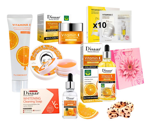 Kit Skin Care Vitamina C Serum/tonico/limpiador/crema