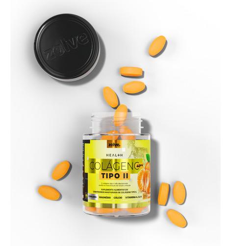 Colágeno Tipo 2 Uc-ii®, Vitamina C E Magnésio Tangerina