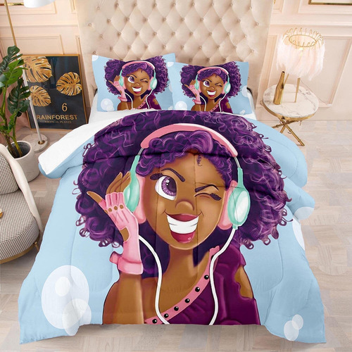 African American Black Girl Magic Bedding Set Full Size Girl