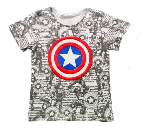 Camiseta Capitán América, Escudo, Marvel Avengers, Héroes 