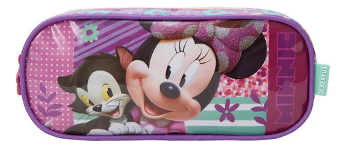 Estojo Escolar Duplo Minnie E Fígaro Xeryus Cor Violeta