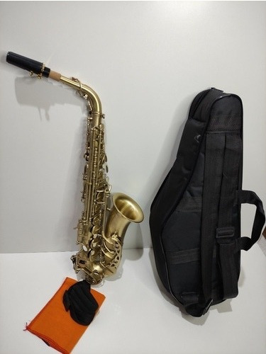 Saxofone Mib Alto Michael Escovado Dourado Estado De Novo