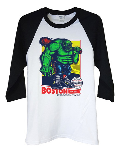 Polera Raglan 3/4 Pearl Jam Boston Rock Abominatron