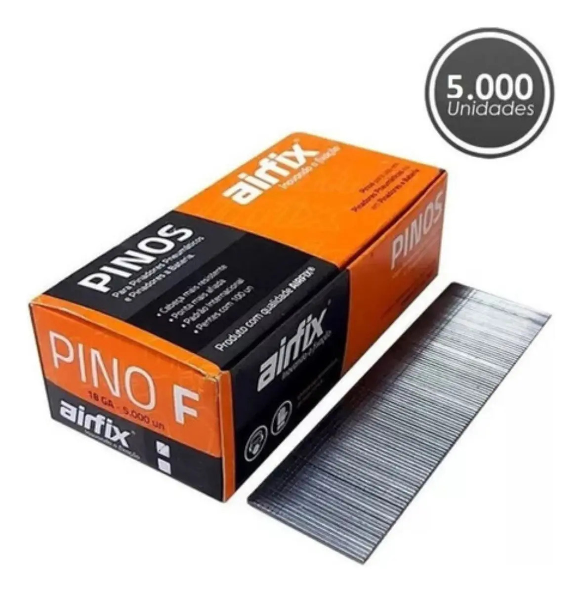 Pino F25 Airfix C/5000 Un Galvanizado Pinador Pneumatico Cor Cinza