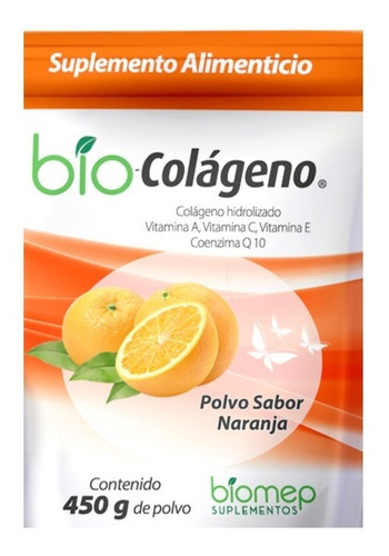 Colágeno Hidrolizado Y Vitaminas A, E, Coenzima Q10 Sabor Naranja