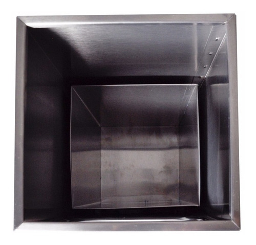 Bote Cuadrado Para Basura En Acero Inoxidable 24x24x60 Cms. Color Gris