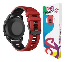 Comprar Pulseira Esportiva De Silicone 22mm Compativel Com Samsung Galaxy Watch 46mm R800 Gear S3 Classic Frontier Watch 3 45mm Gear 2 Hitwear PSW02PM GT 2 GT 3 GT 4 46mm - Cor Vermelho Com Preto