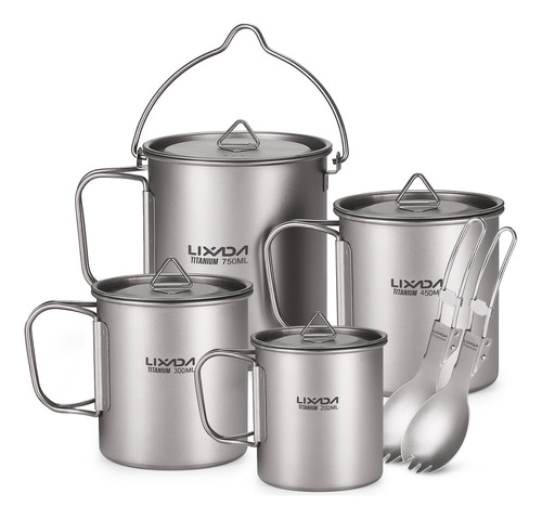 Juego Ligero De 6 Piezas Ti Cup, Bote De 750 Ml, 450 Ml Y 35
