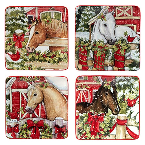 Platos Navideños Homestead, Pequeños, Set De 4