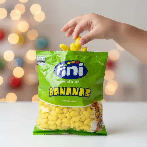 Bala De Gelatina Mini Bananas Fini 1kg