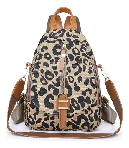 Mochila Hiriotin Con Estampado De Leopardo Para Mujer, Mochi