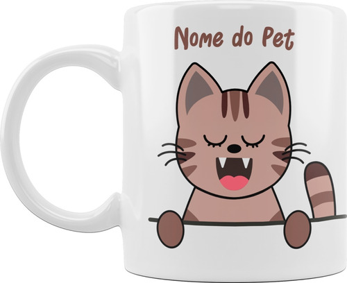 Caneca Xícara Personalizada Nome Gato Gatinho Pet 01