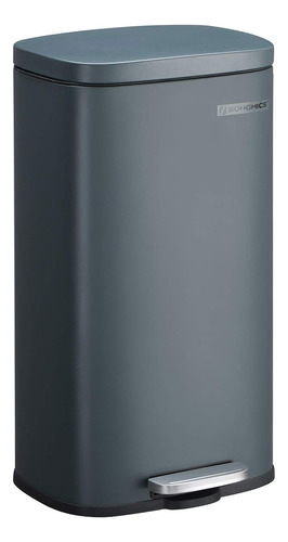Cubo De Basura De Acero Inoxidable 8 Galones Con Tapa Gris