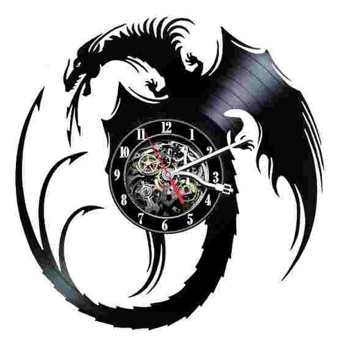 Reloj De Vinilo Dragon Tribal Regalos Decoracion 