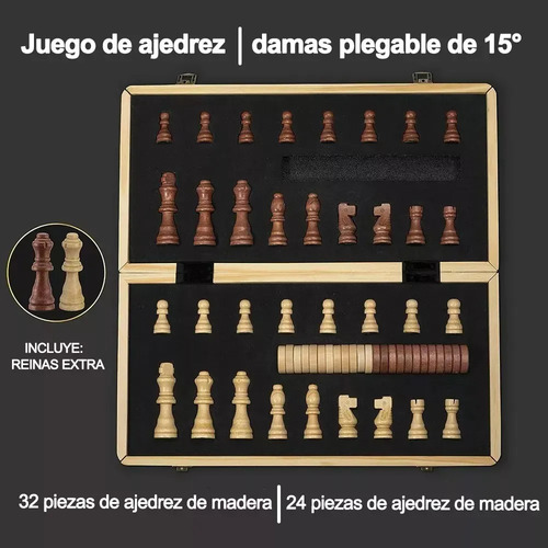 Banna Juego De Ajedrez Y Damas Magnético 2 En 1 , Juego De Estrategia Para Entrenar El Pensamiento Lógico, Tablero Plegable, 39 X 39 Cm.
