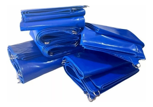 Lona Impermeable Para Agua 5x6 M Azul Reforzada Con Argollas