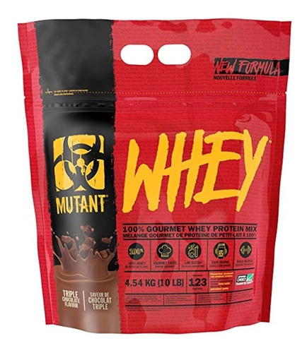 Mutant Whey 10 Lb, Whey Protein, Proteína Suero Concentrado Sabor Triple Chocolate (10 Lbs)