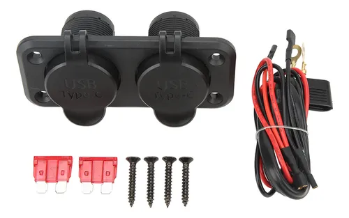 comprar Toma De Corriente Usb Tipo C De Doble Puerto Para Coche, 2 V