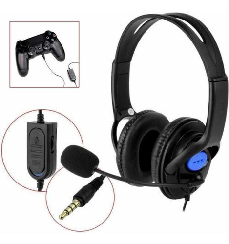 Imagem 2 de 6 de Fone De Ouvido Headset Com Microfone Entrada P2 - Preto