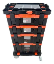 Comprar Carro Caja Porta Herramientas Ruedas Gabinete Silver Shadow Color Naranja Y Negro