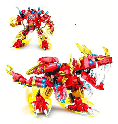 Dinosaurio Rex Transformable Jurassic Park 2en 1 Kit Armable Dinosaurio Rojo