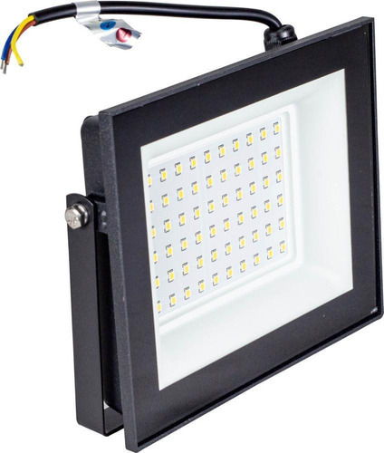 Noll Refletor Holofote Led Slim 100w Prova D'agua Bivolt 4000k Bn