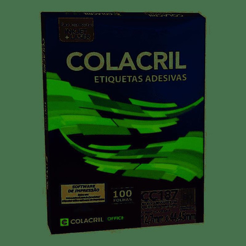 Etiqueta Inkjet Colacril Cc187 12,7x44,45x4mm 100 Folhas
