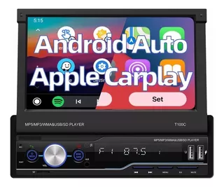 Tela Retrátil Estereofônica 7 Do Carro 1 Din Android Auto