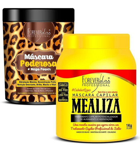 Kit Forever Liss Máscaras - Mealiza 1kg + Poderosa 950g