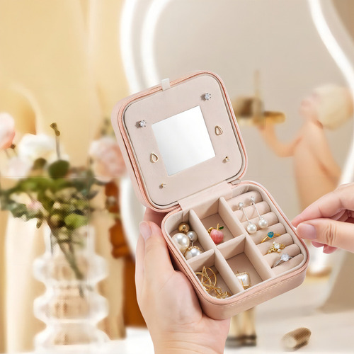 Mini Organizador Joyas Estuche Joyero Aretes Anillos Viaje