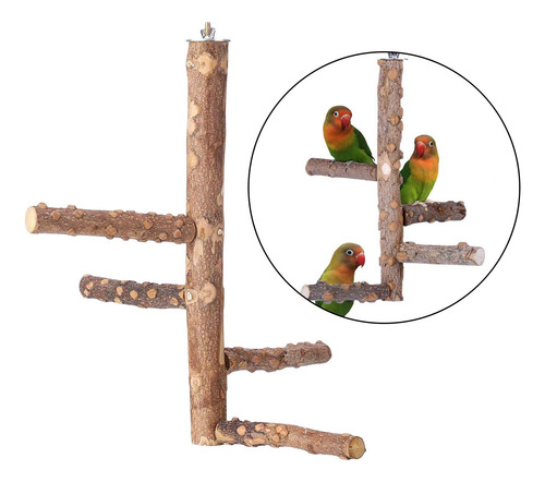 Percha Para Pájaros Soporte De Madera Natural L 15x35cm