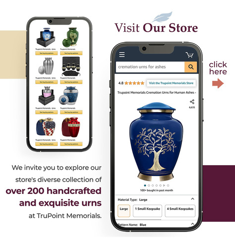 Urna De Cremação Trupoint Memorials Blue Tree Of Life
