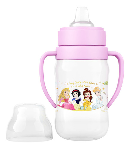 Super Copo Treinamento 300ml C/ Alça e Bico Flexível Princesas Disney BabyGo